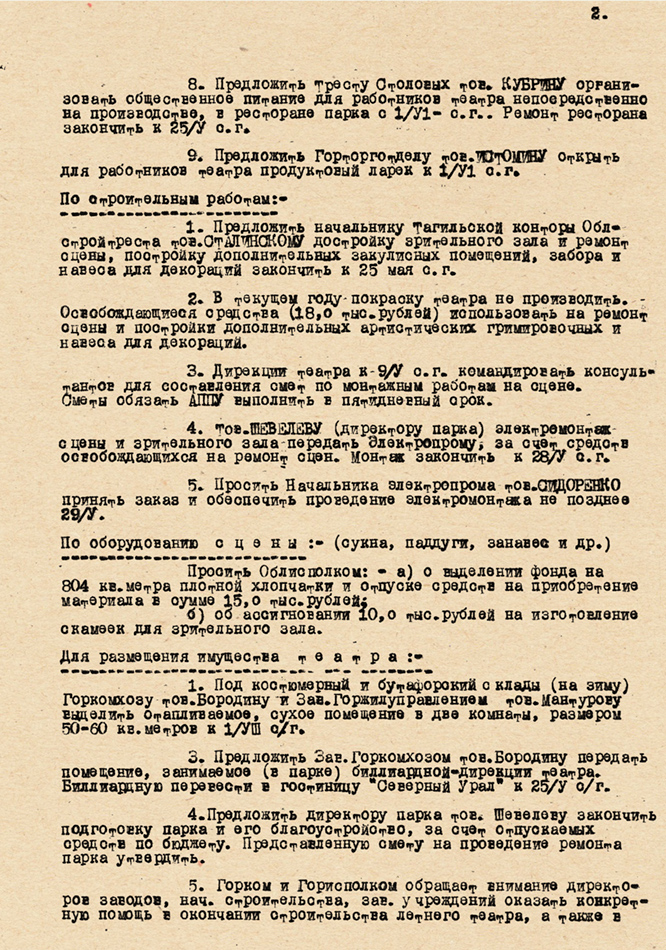 Решение совместного заседания Бюро городского комитета ВКП(б) и исполнительного комитета Нижнетагильского городского Совета депутатов трудящихся от 8 мая 1940 г. (НТГИА. Ф.70.Оп.2.Д.497.Л.154)