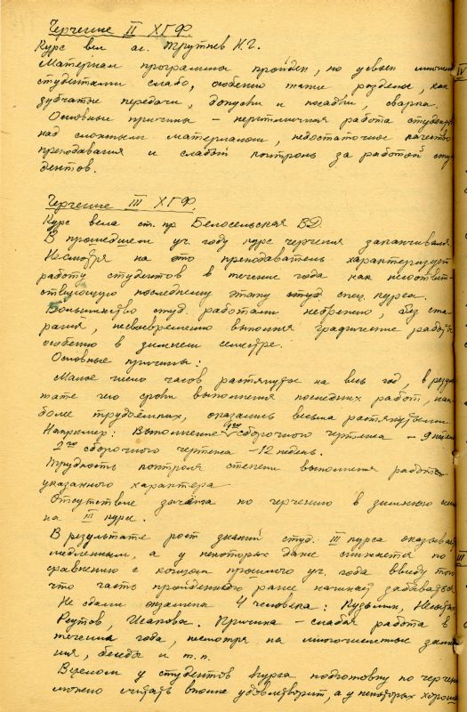 Отчет о работе кафедры графики художественно-графического факультета за 1962 - 1963 учебный год. (НТГИА. Ф.212. Оп.1. Д.169. Л.148об) Отчет о работе кафедры графики художественно-графического факультета за 1962 - 1963 учебный год. (НТГИА. Ф.212. Оп.1. Д.169. Л.148об)