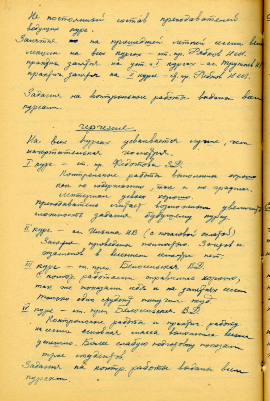 Отчет о работе кафедры графики художественно-графического факультета за 1962 - 1963 учебный год. (НТГИА. Ф.212. Оп.1. Д.169. Л.154об) Отчет о работе кафедры графики художественно-графического факультета за 1962 - 1963 учебный год. (НТГИА. Ф.212. Оп.1. Д.169. Л.154об)