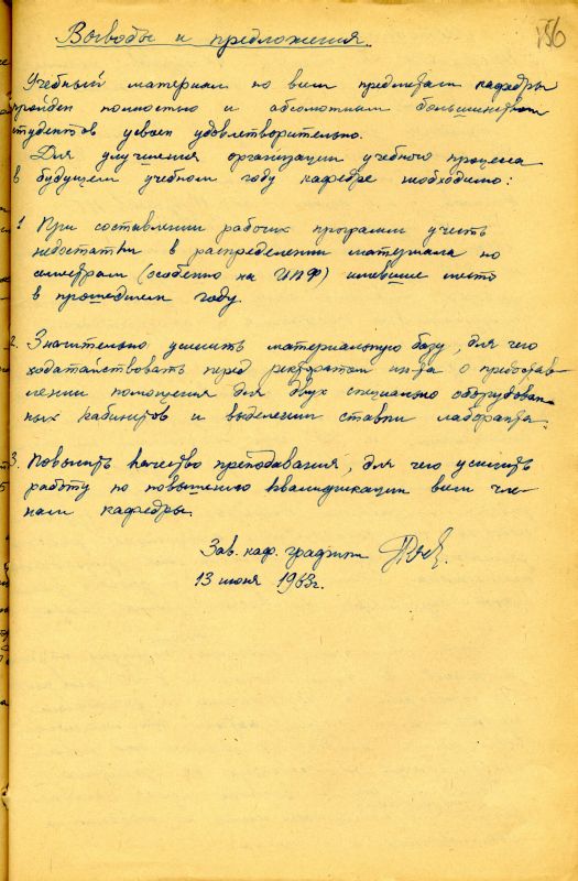 Отчет о работе кафедры графики художественно-графического факультета за 1962 - 1963 учебный год. (НТГИА. Ф.212. Оп.1. Д.169. Л.156) Отчет о работе кафедры графики художественно-графического факультета за 1962 - 1963 учебный год. (НТГИА. Ф.212. Оп.1. Д.169. Л.156)