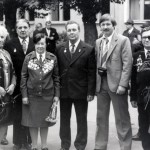 Зубрицкая Т.П. (вторая слева) среди ветеранов-танкистов. Москва. 13.09.1980 г. (НТГИА. Ф.547. Оп.1. Д.6. Л.1)
