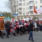 Участники демонстрации в честь празднования Дня Победы в Великой Отечественной войне. Нижний Тагил. 09.05.2015 год. Фото Т.А.Вязовой.